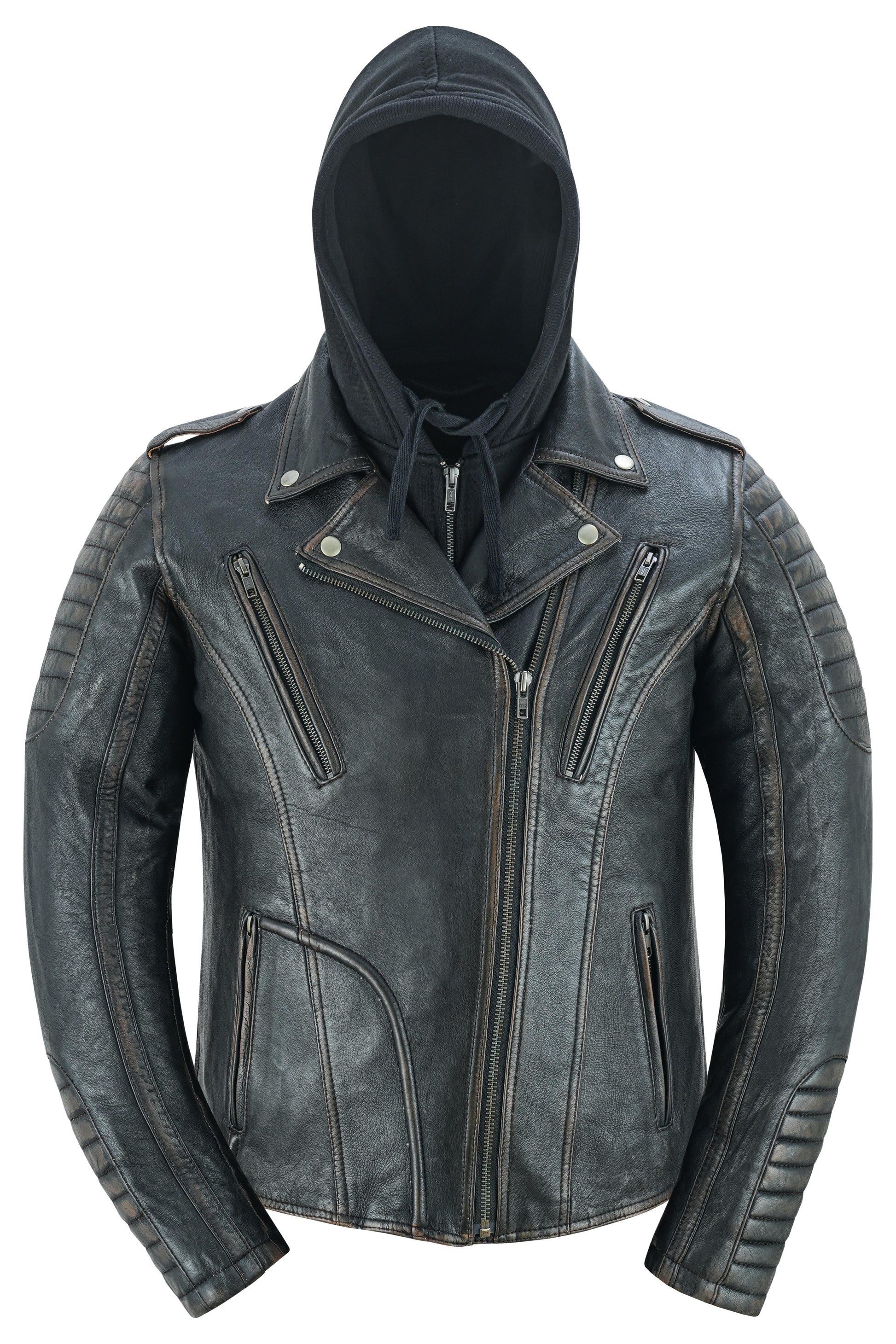 Evergreen Women's Leather Motorcycle Jacket – Olive Women's Leather Jackets Renegade Classics