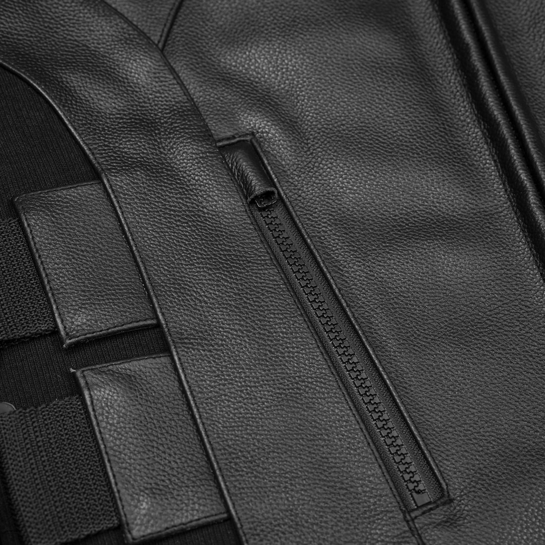 Silent Strike Black Leather SWAT Style Motorcycle Vest