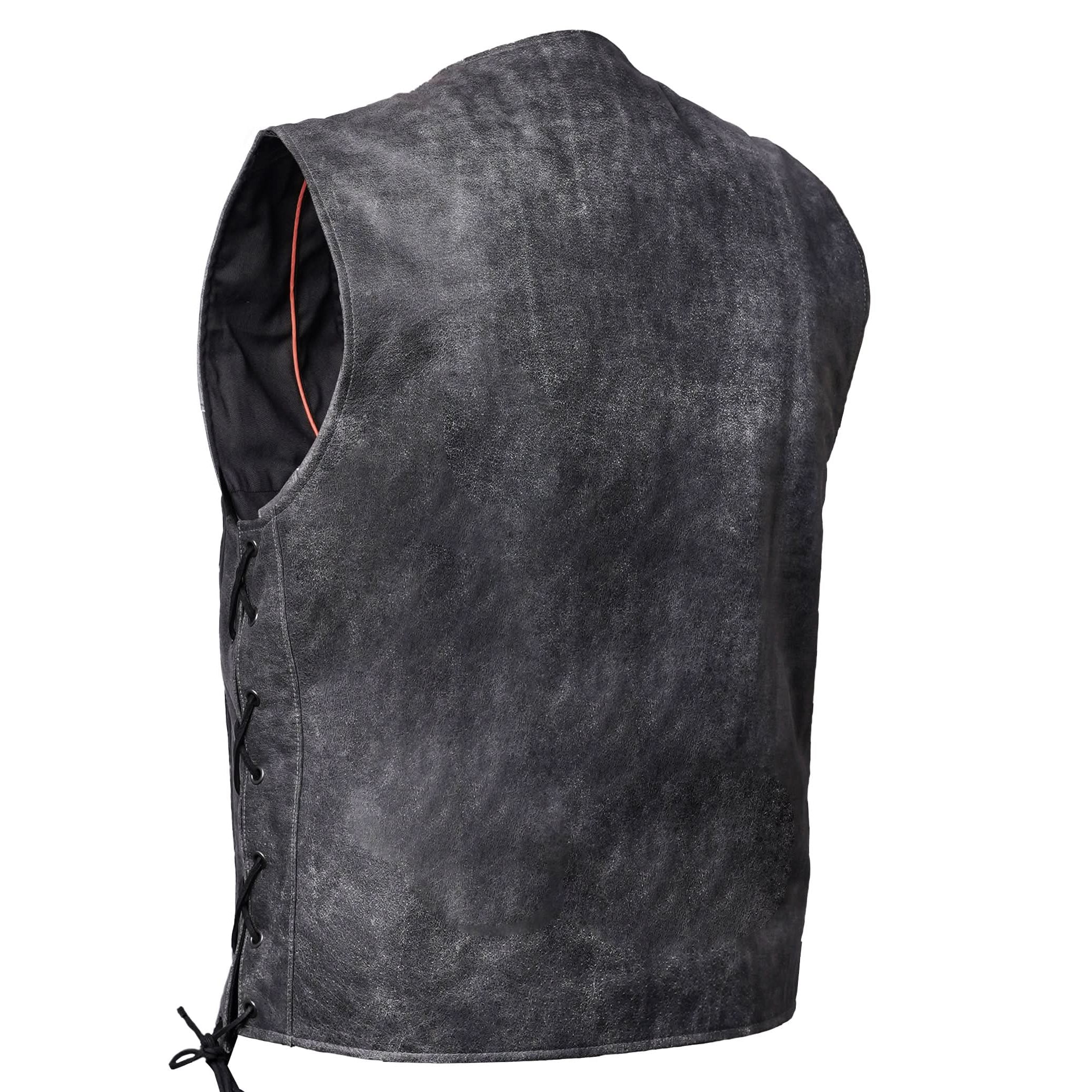 Urban Gray  Biker Leather Vest
