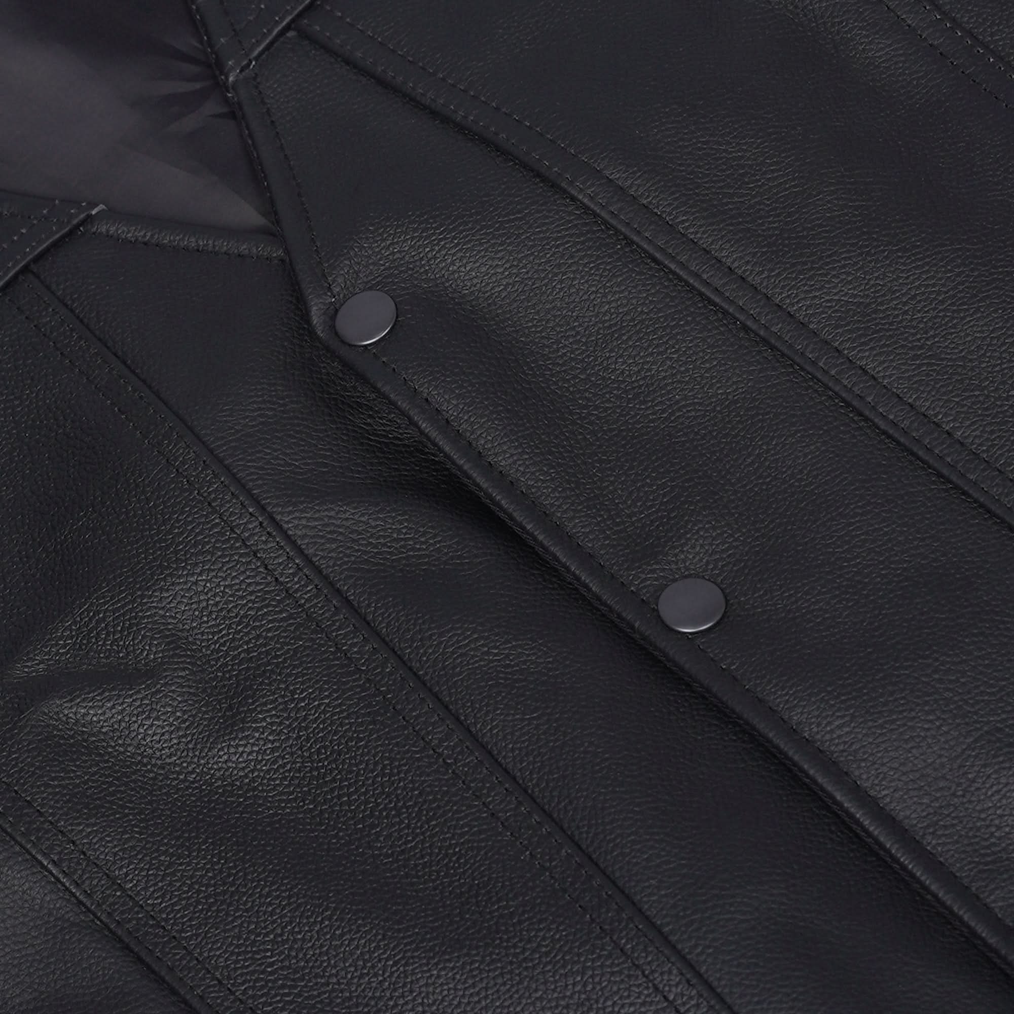 Clubster Men's Black  Motorcycle Leather Vest