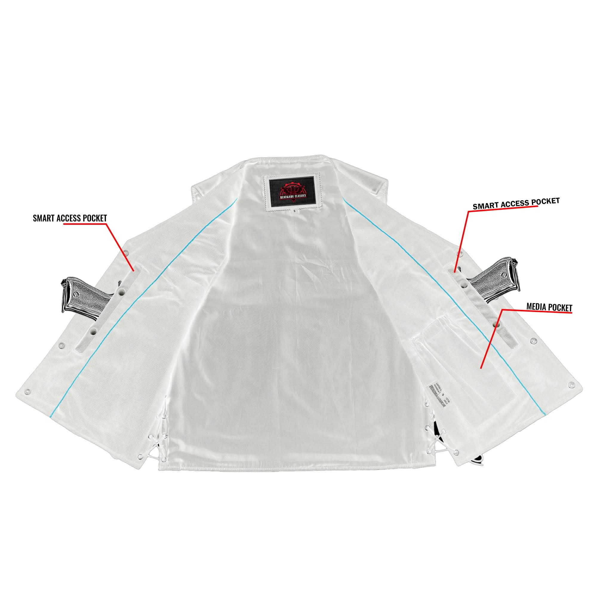 Clubster Men's Black  Motorcycle Leather Vest