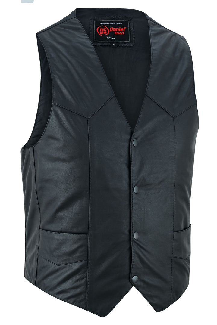 Vestige mens   Black Leather Motorcycle Vest