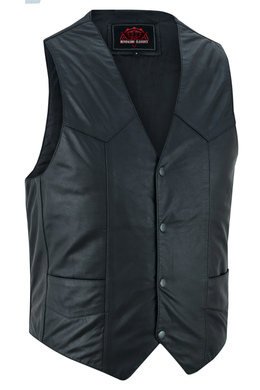 Vestige mens   Black Leather Motorcycle Vest