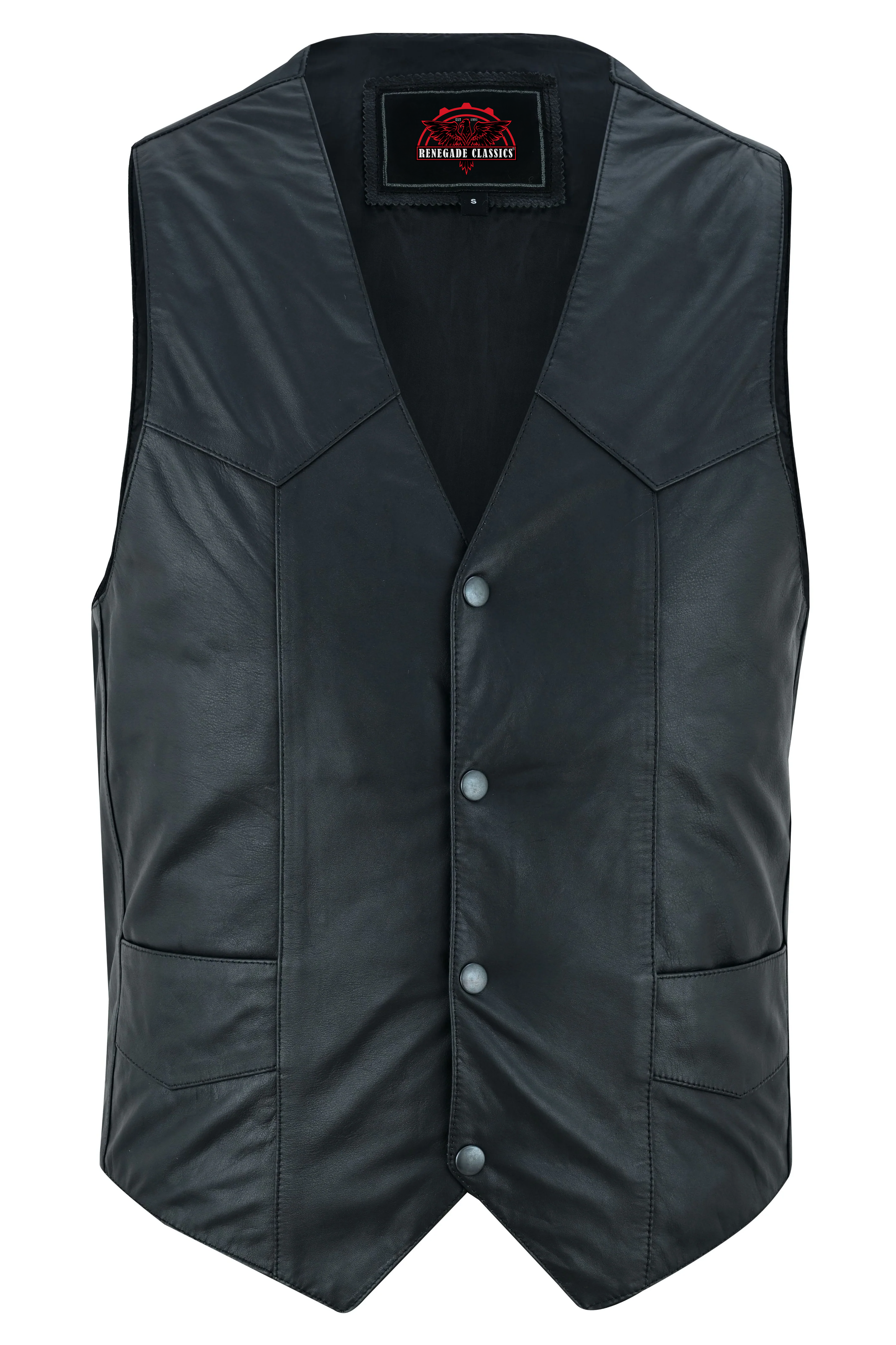 Vestige mens   Black Leather Motorcycle Vest