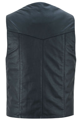 Vestige mens Black Leather Motorcycle Vest Men's Leather Vests Renegade Classics