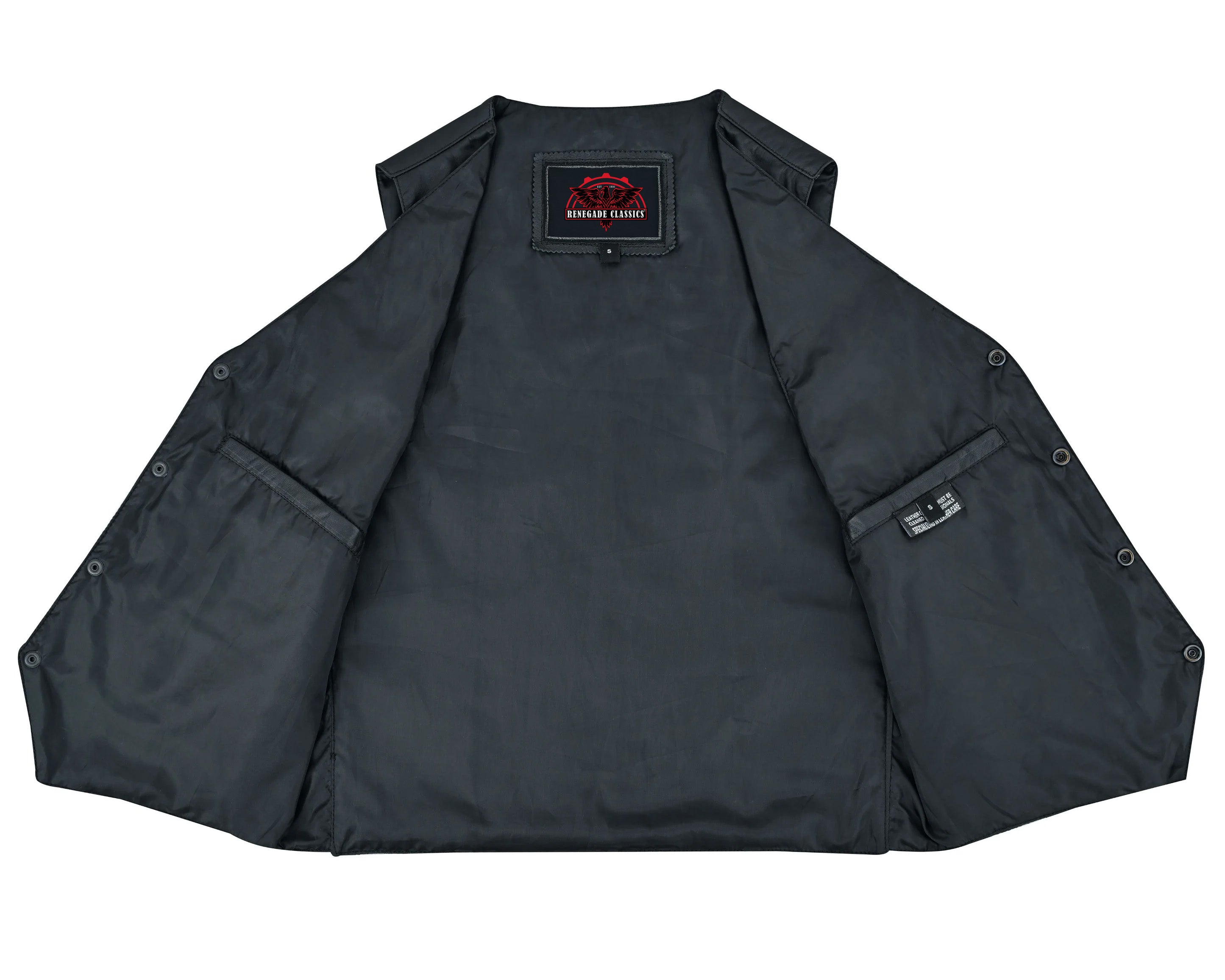 Vestige mens   Black Leather Motorcycle Vest