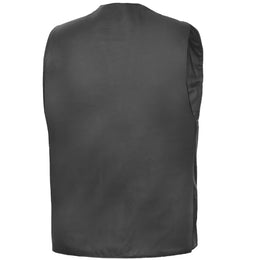 Black Stone Men's  Leather Motorcycle Vest - Black