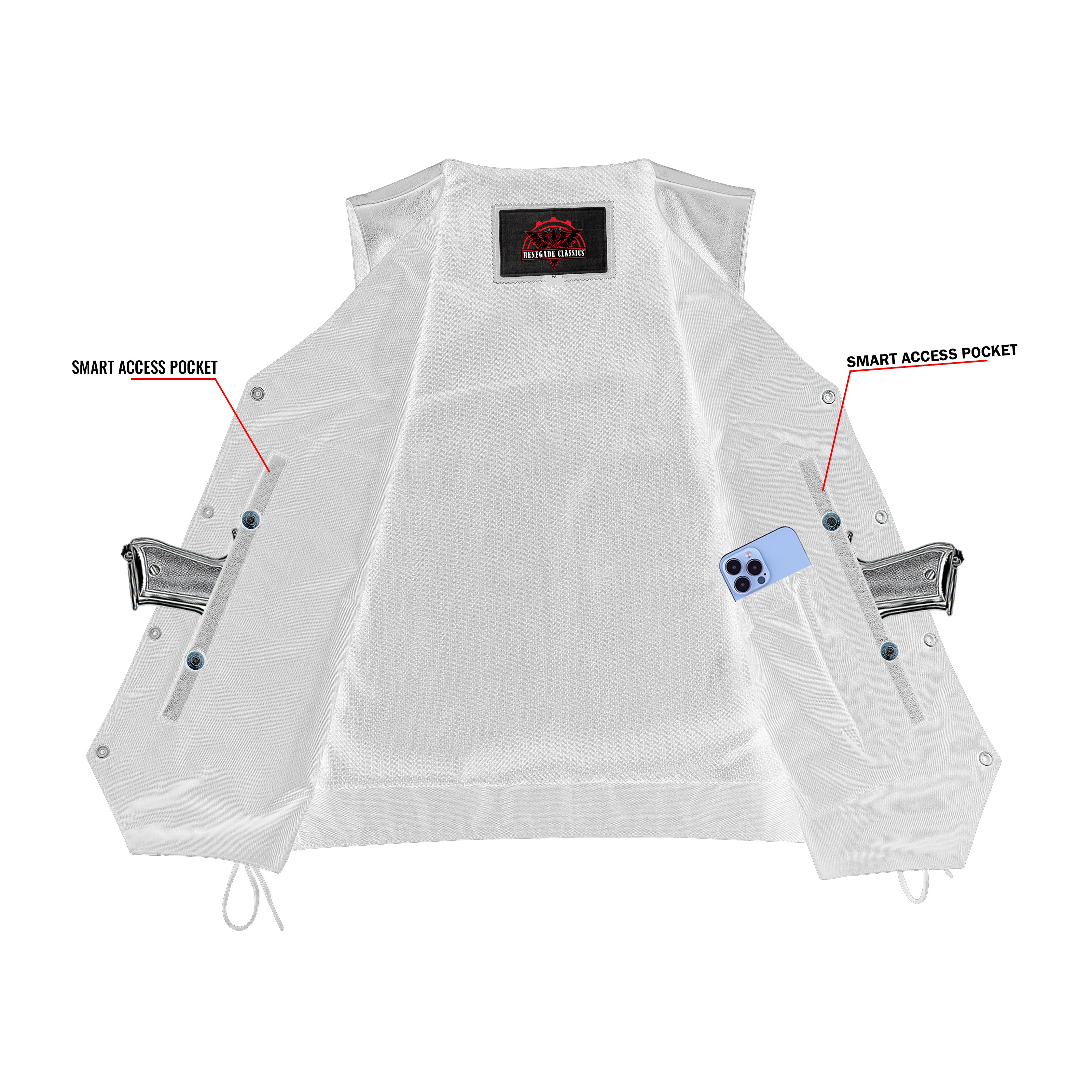 Guild Gold Men's Leather Motorcycle Vest - Black