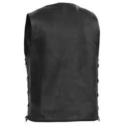 Guild Gold Men's Leather Motorcycle Vest - Black