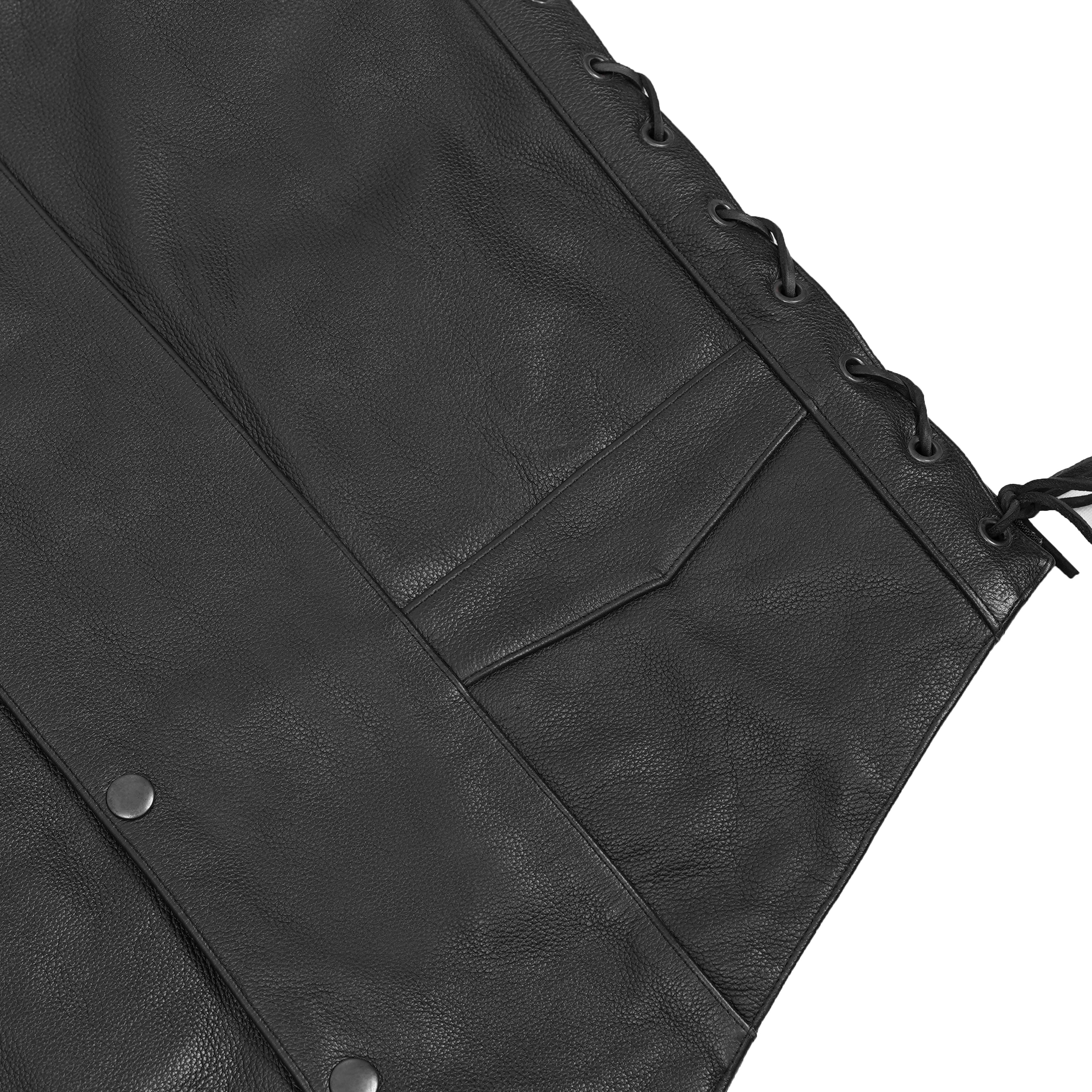 Guild Gold Men's Leather Motorcycle Vest - Black