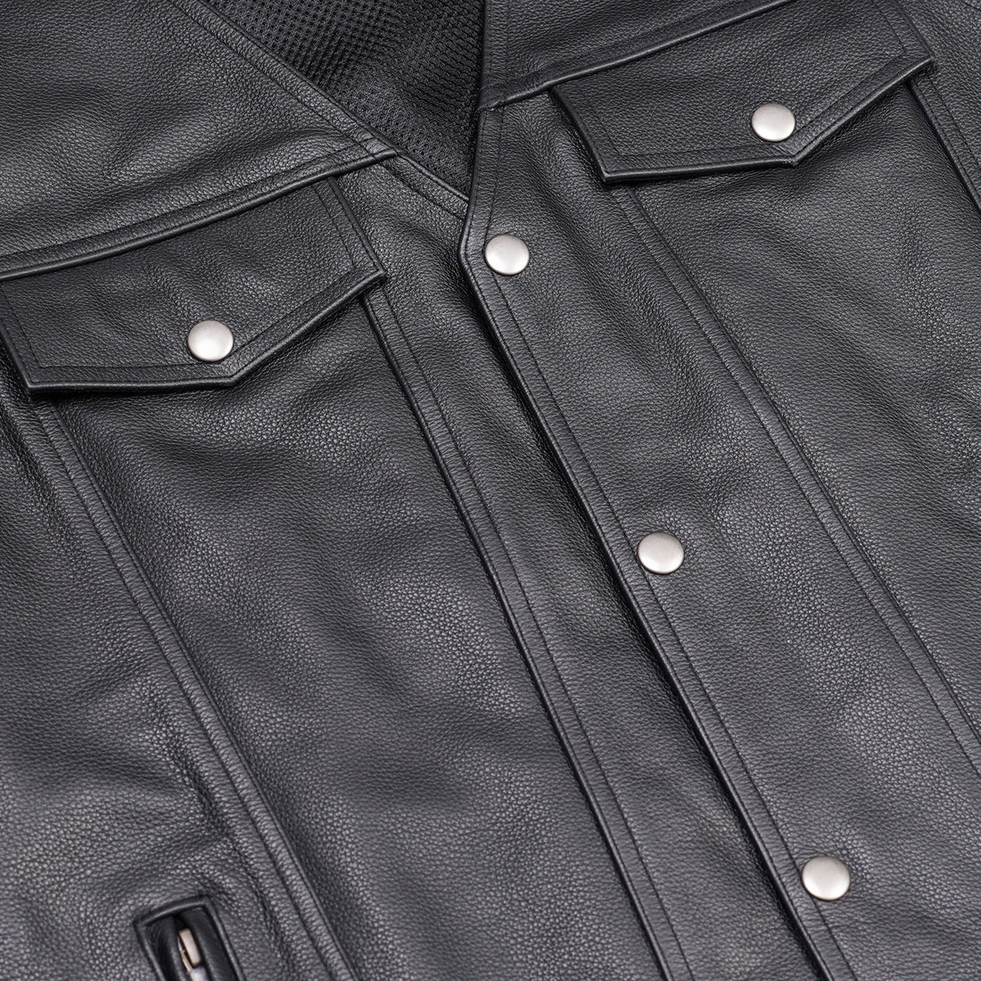 Rocker Men's Black Leather Motorcycle Vest