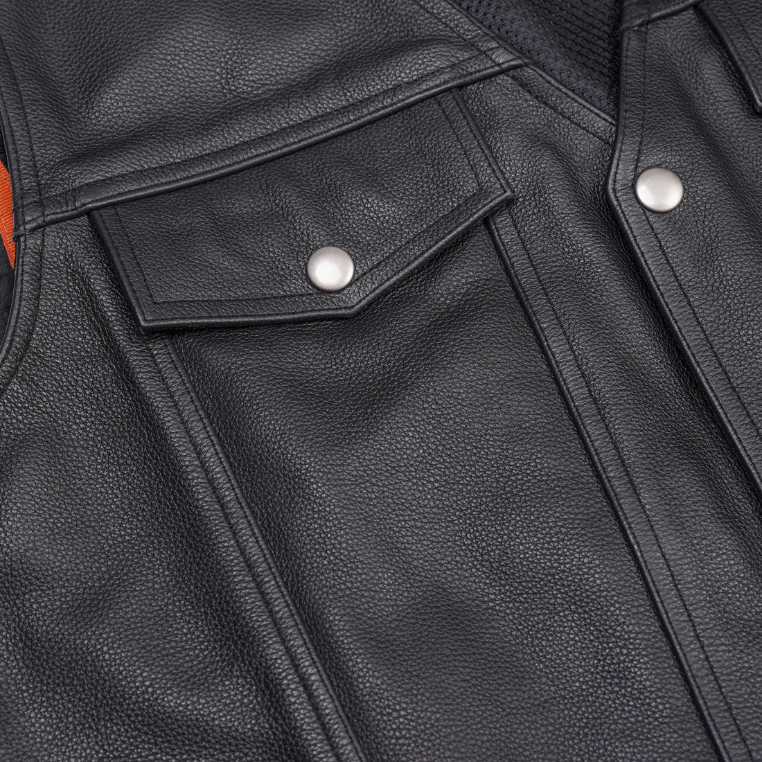 Rocker Men's Black Leather Motorcycle Vest