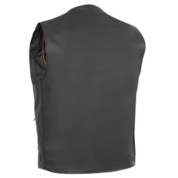 Wild Nickel  Men's  Leather Motorcycle Vest - Black