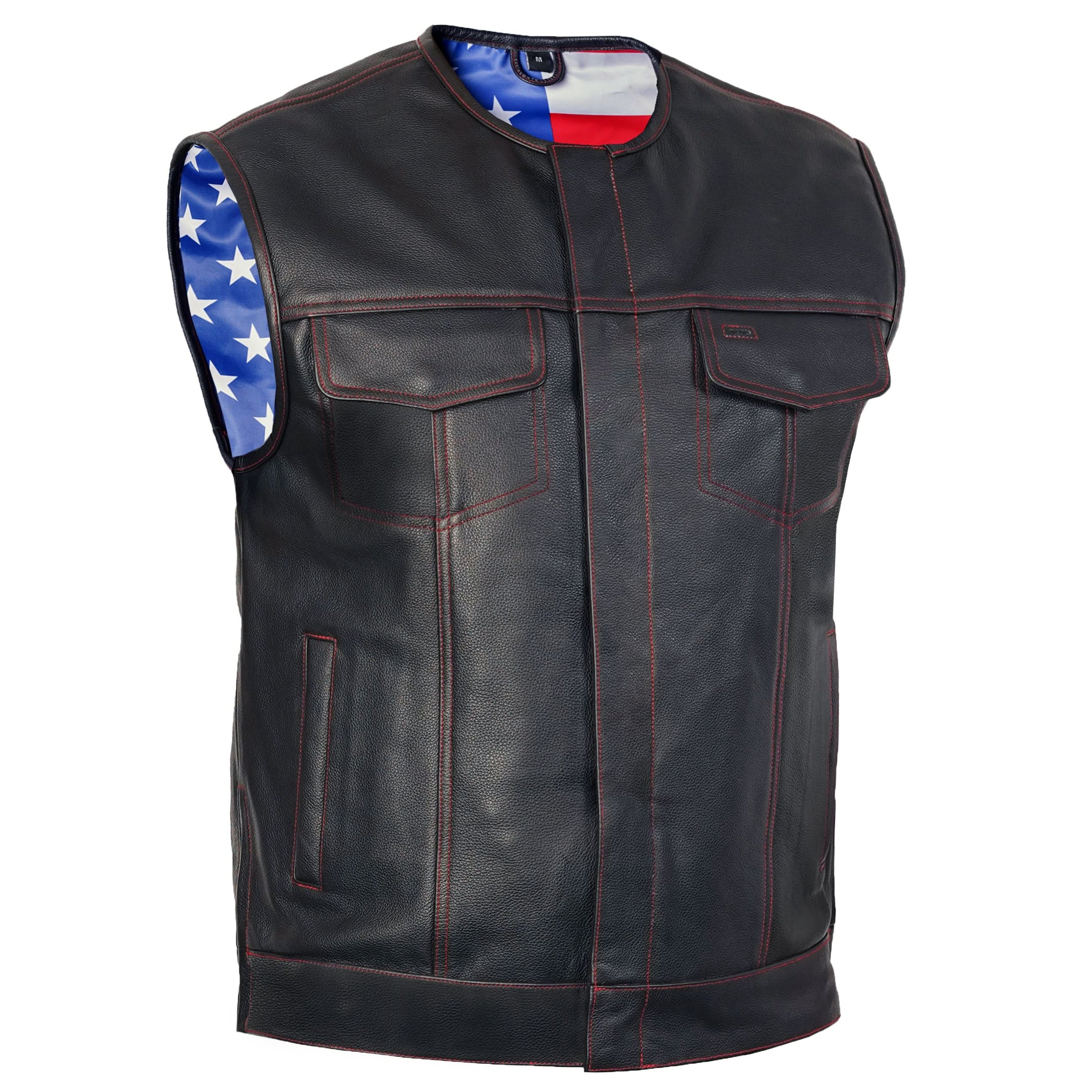 American Core Men's Leather Motorcycle Vest