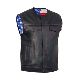 American Core Men's Leather Motorcycle Vest