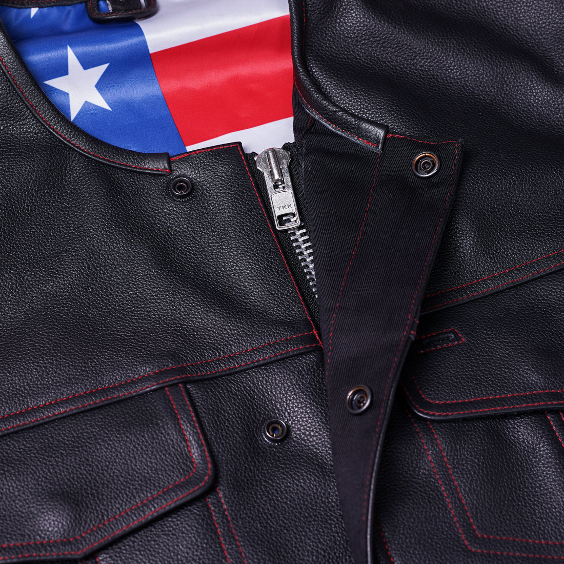 American Core Men's Leather Motorcycle Vest