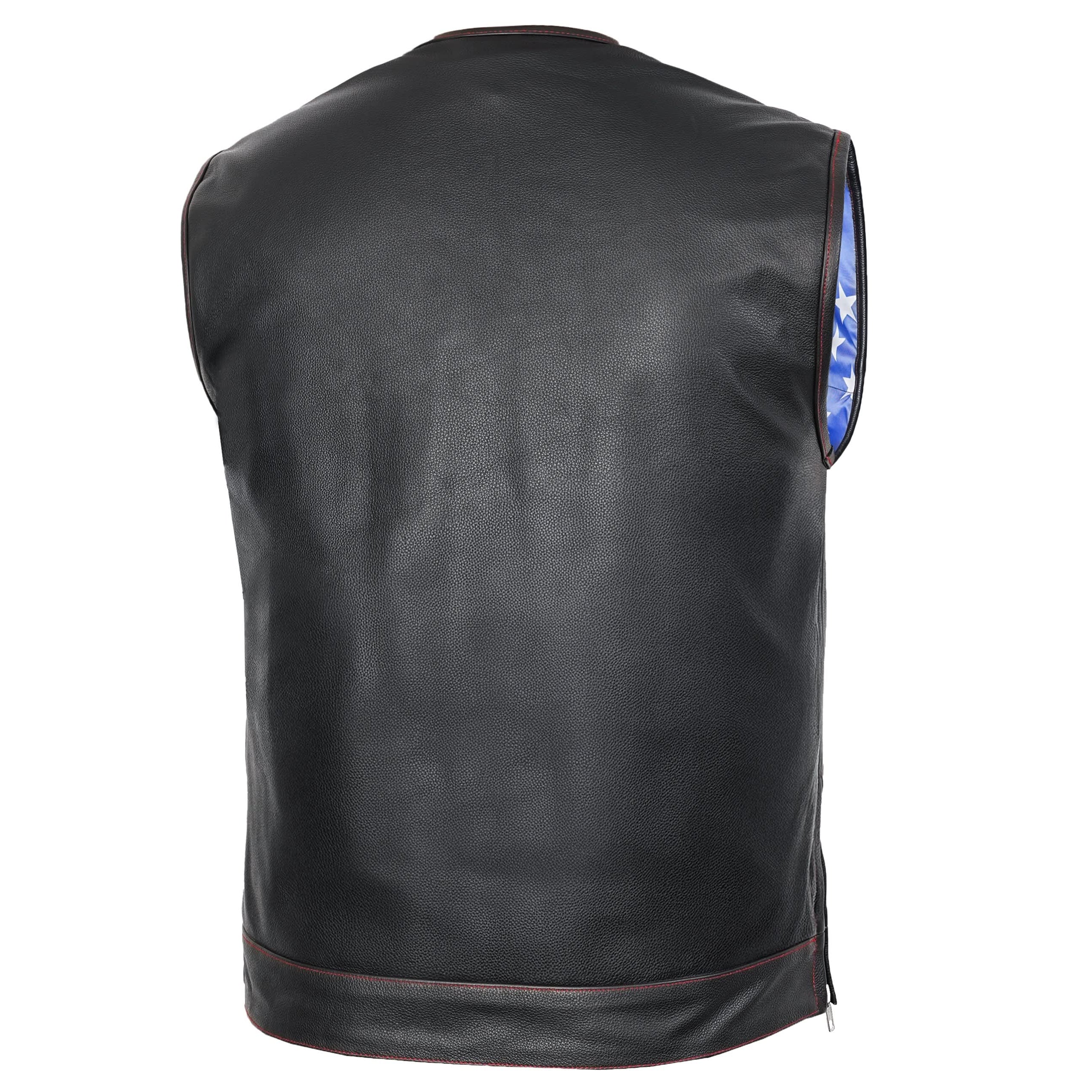 American Core Men's Leather Motorcycle Vest