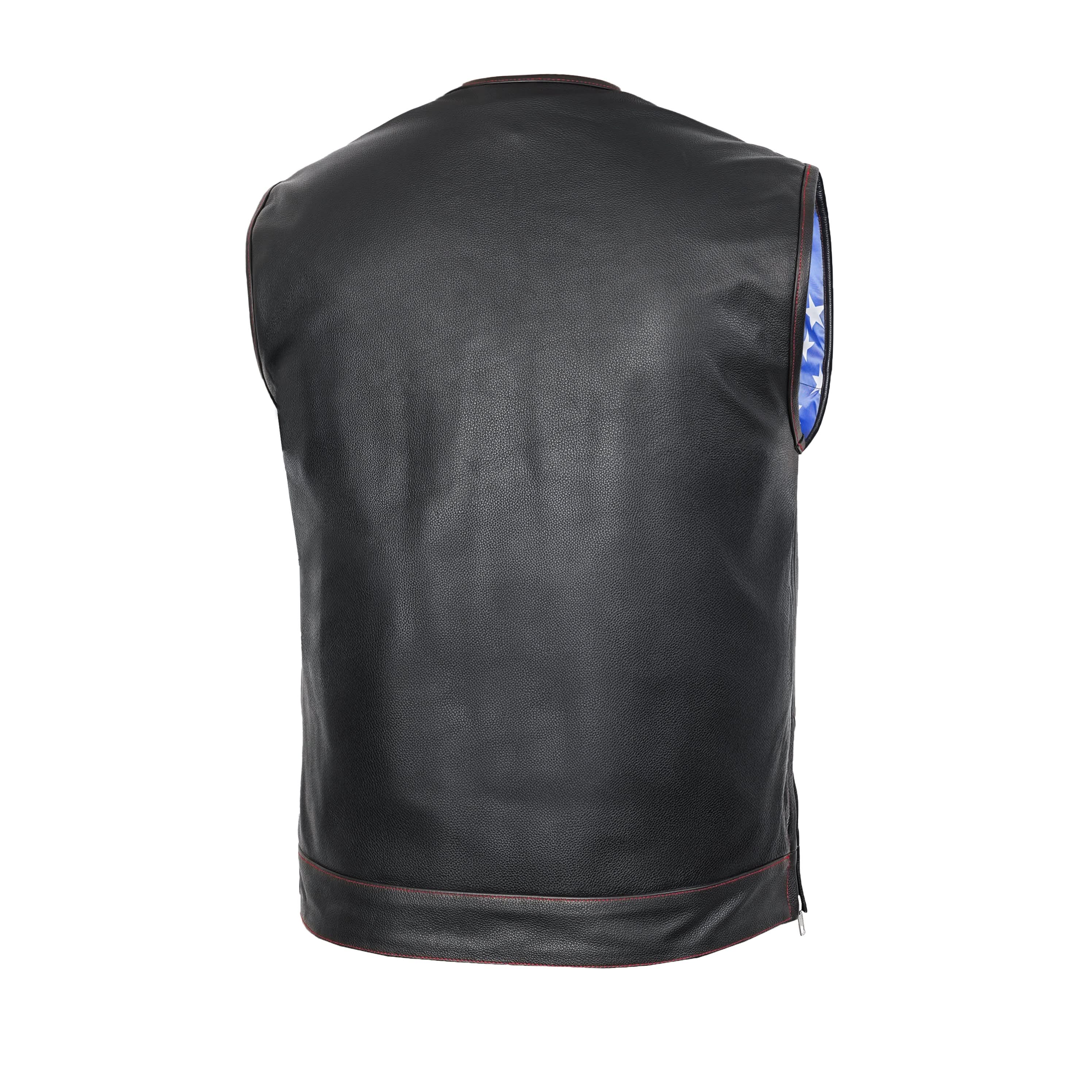 American Core Men's Leather Motorcycle Vest
