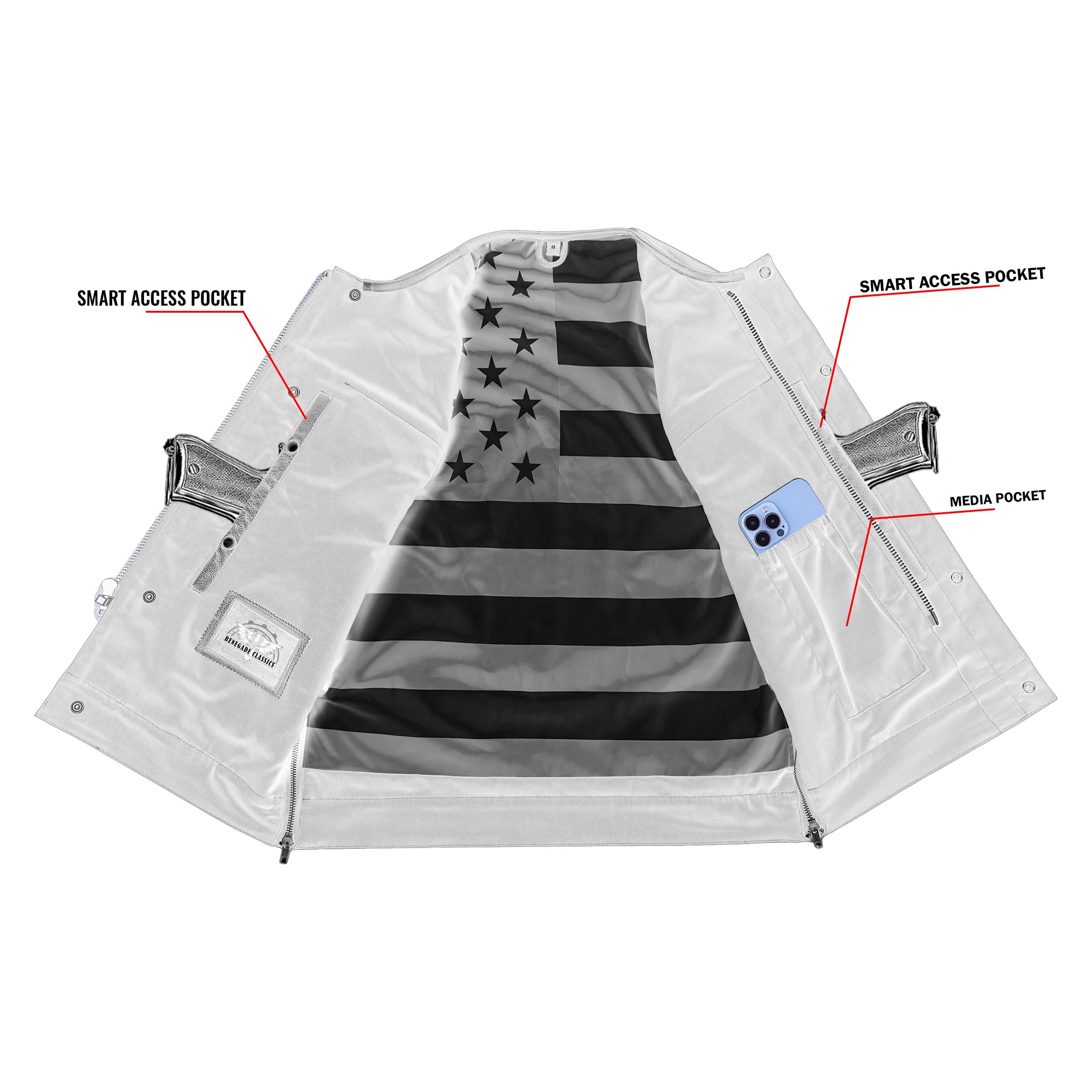 American Core Men's Leather Motorcycle Vest