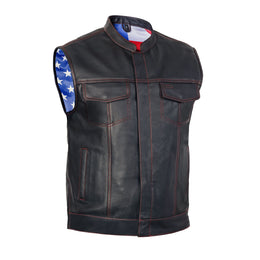 Pride Men's Leather Motorcycle Vest