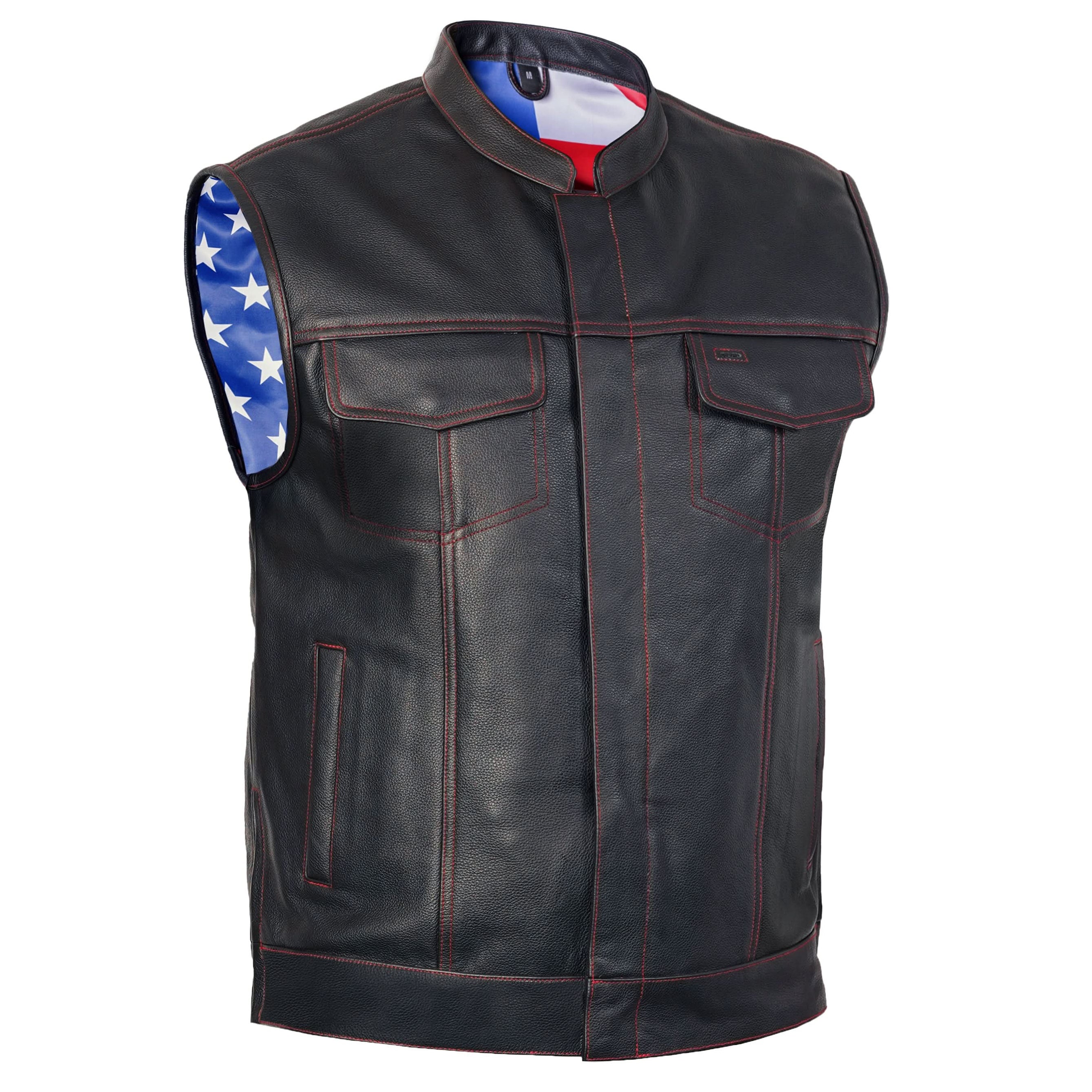 Pride Men's Leather Motorcycle Vest