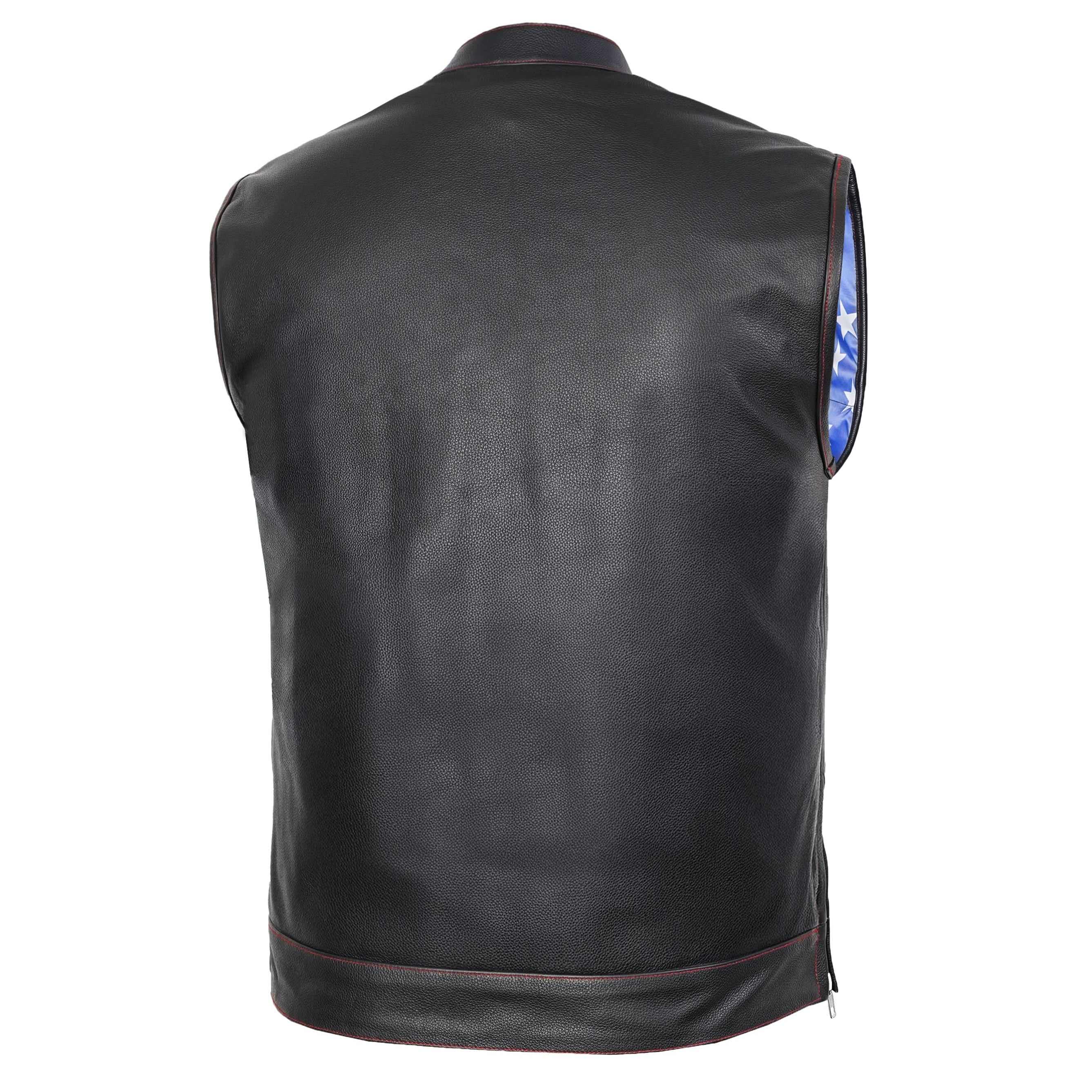 Pride Men's Leather Motorcycle Vest