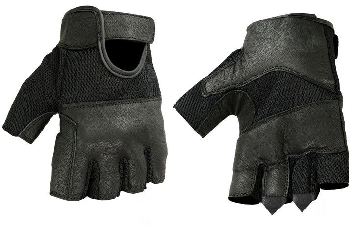 DS Leather/ Mesh Fingerless Glove