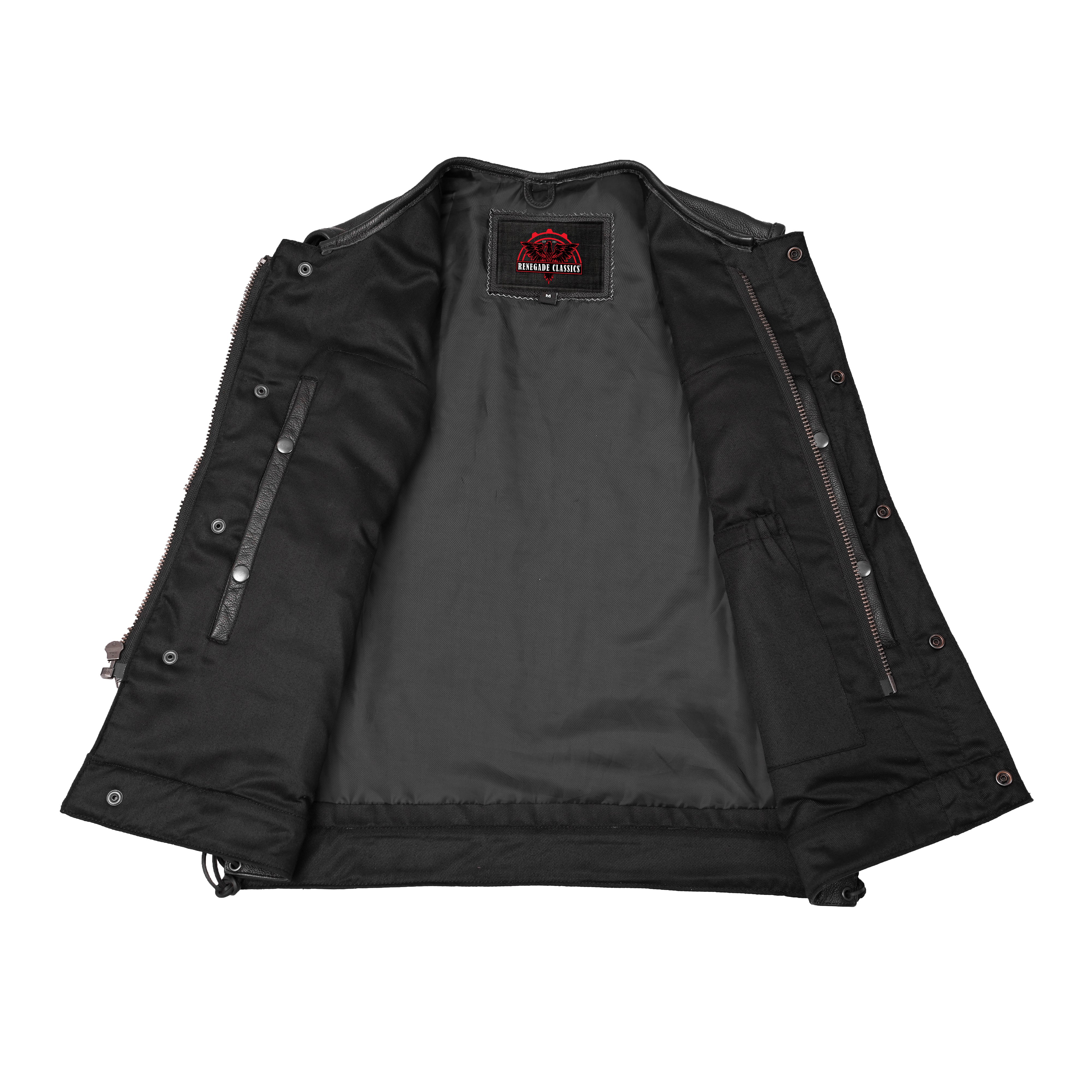 BlackArmor Men's  Black motorcycle Leather Vest