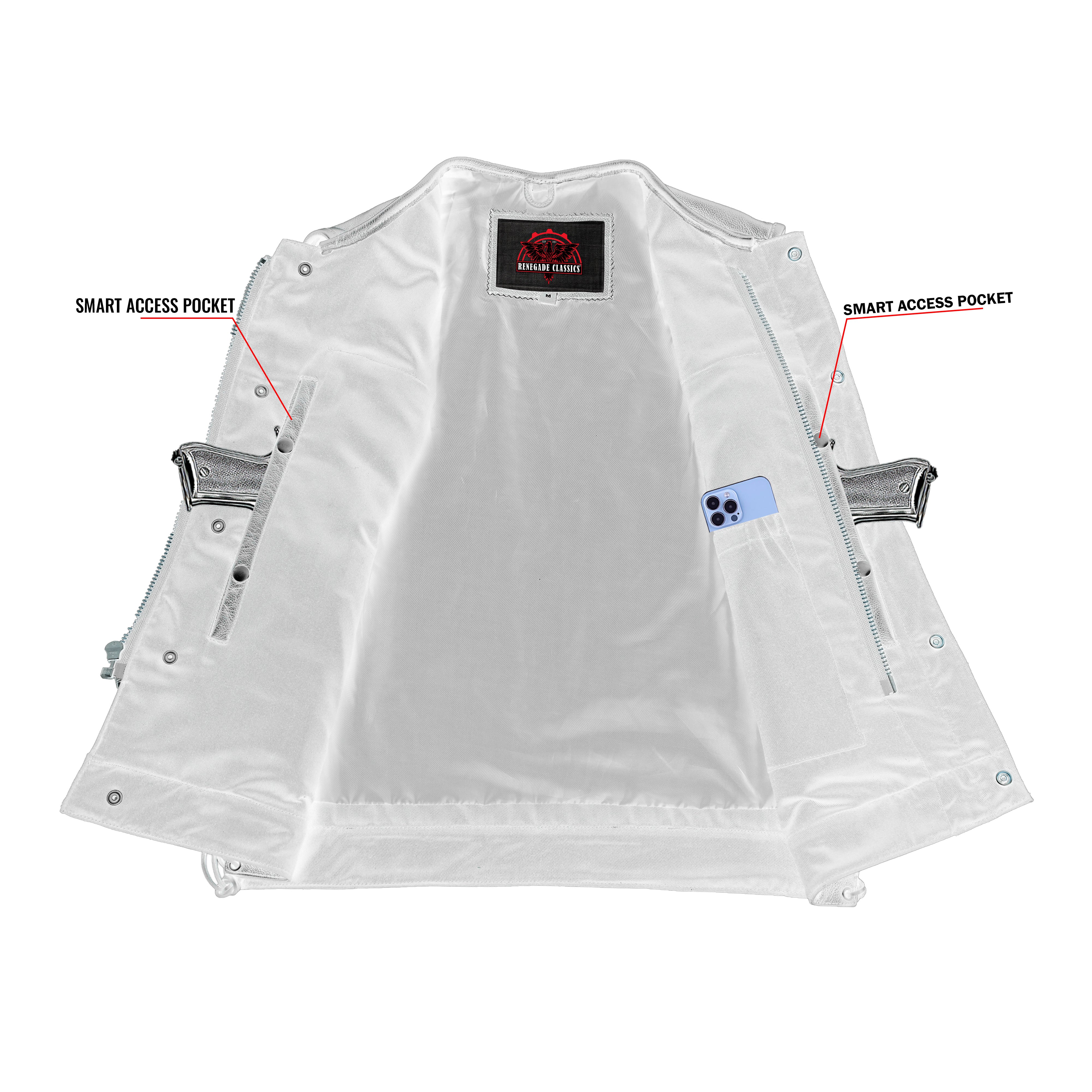 BlackArmor Men's  Black motorcycle Leather Vest