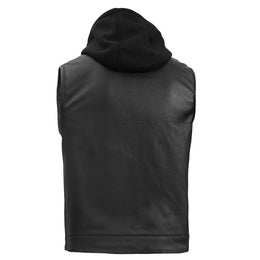 Versa Men's Black Leather Motorcycle Vest