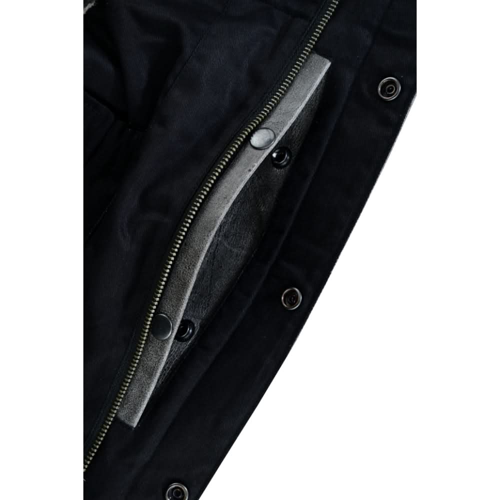 Vintage Men's Distressed Gray Leather Motorcycle Vest Men's Leather Vests Renegade Classics