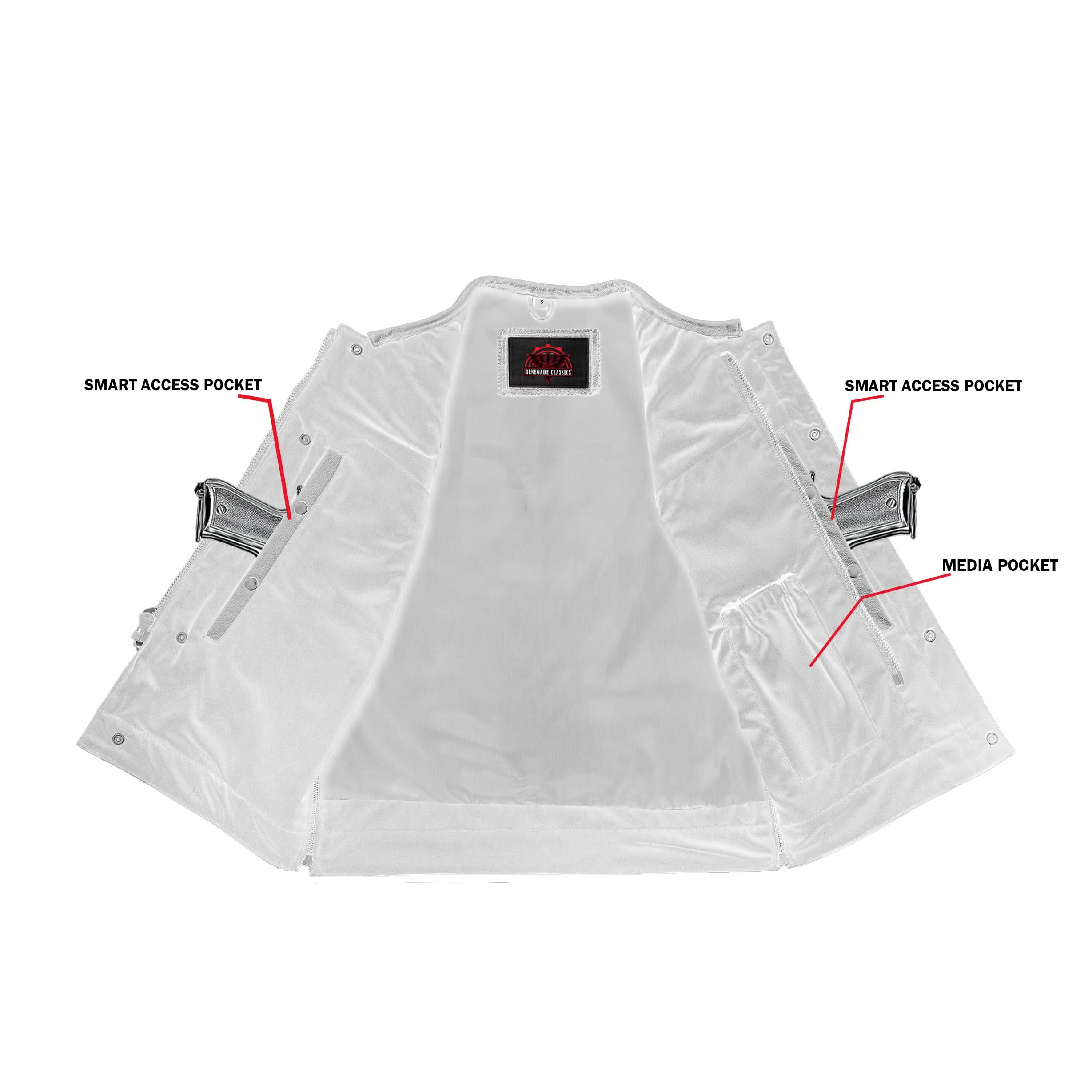 Wayne Black Horse Men's Leather Motorcycle Vest