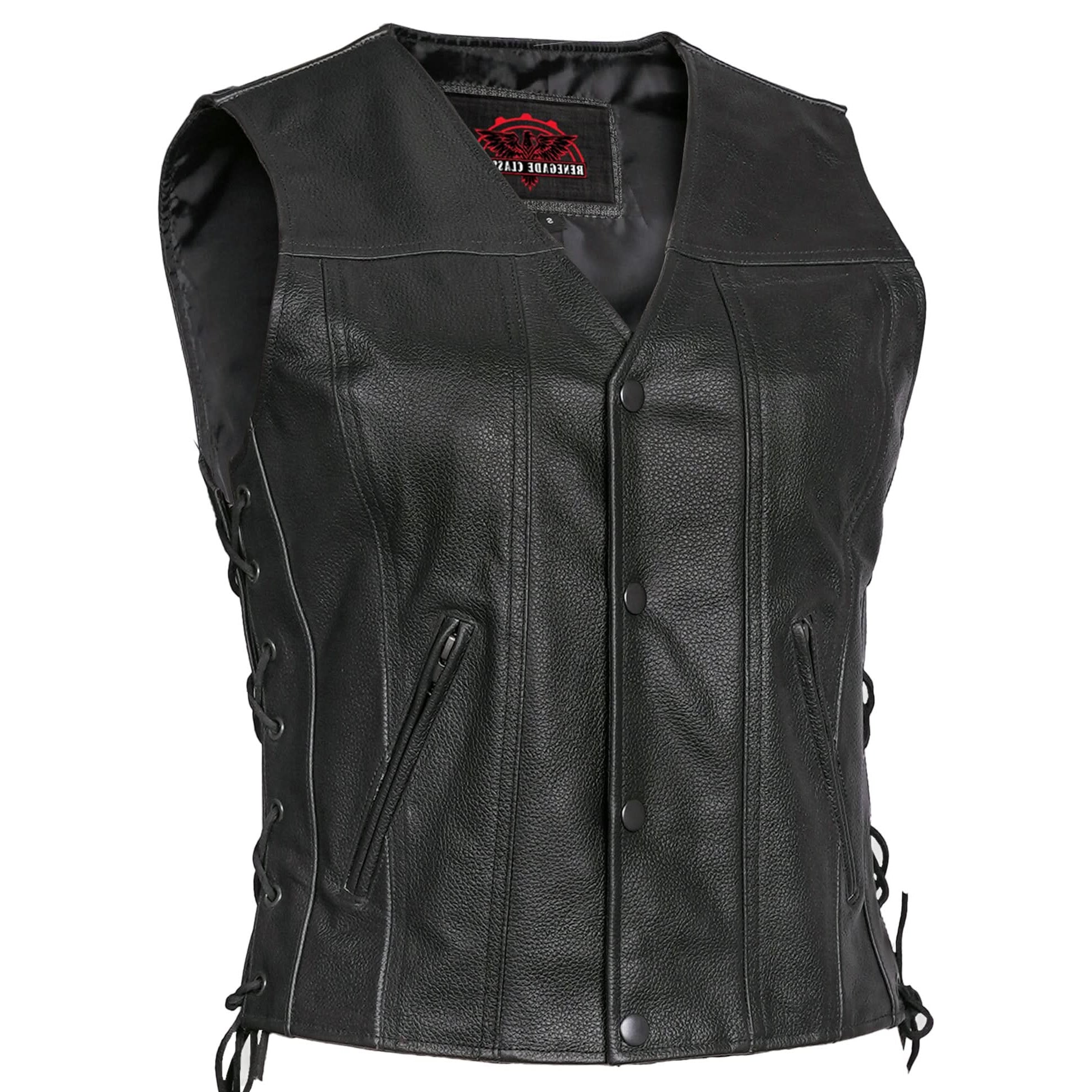 Aura Blaze Women's leather motorcycle vest