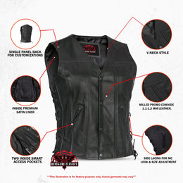 Aura Blaze Women's leather motorcycle vest