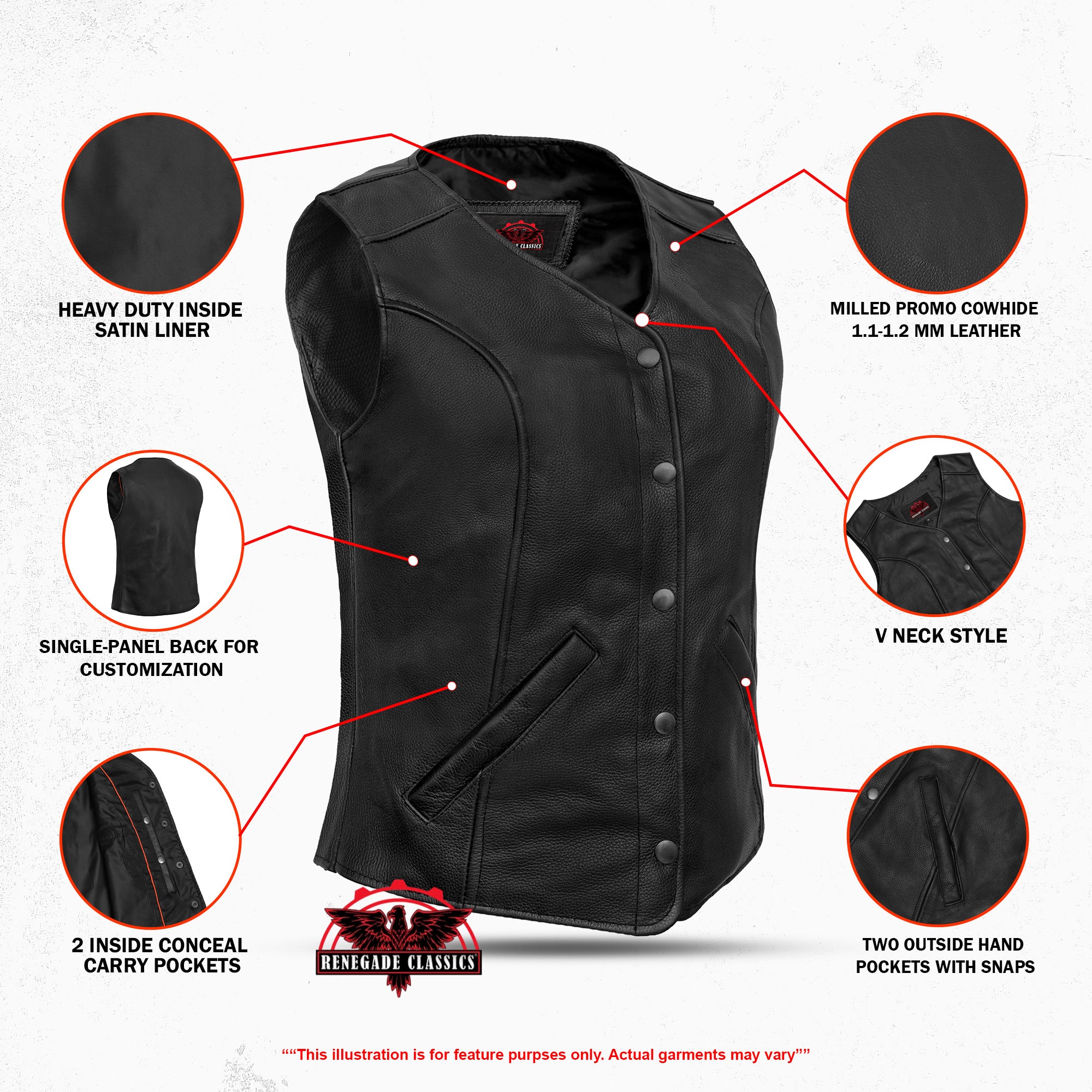 Relida™ Women's leather motorcycle vest