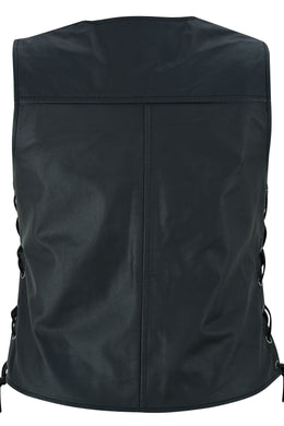 Eelskin Women's leather motorcycle vest Women's Leather Vests Renegade Classics