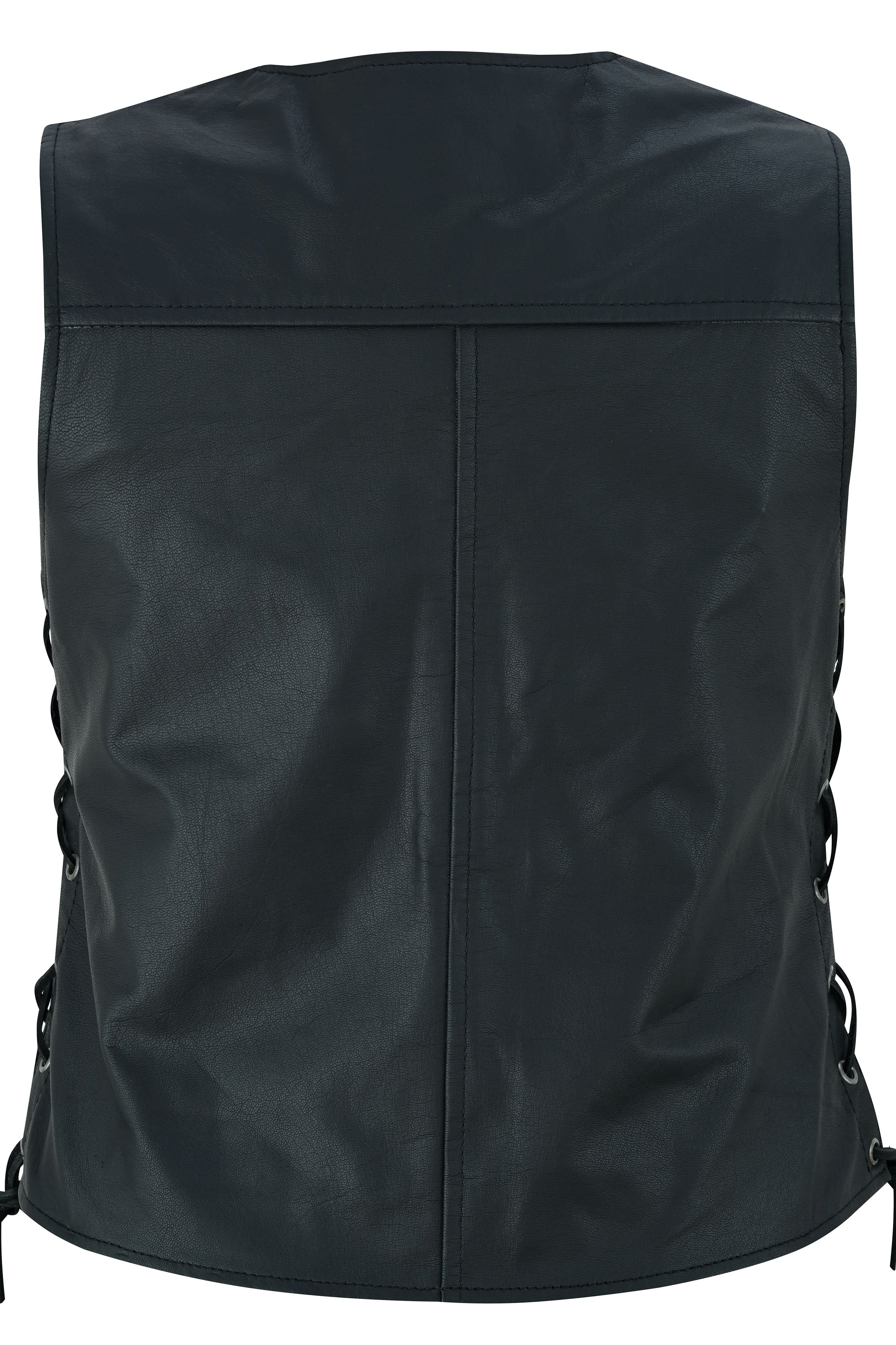 Eelskin Women's leather motorcycle vest Women's Leather Vests Renegade Classics