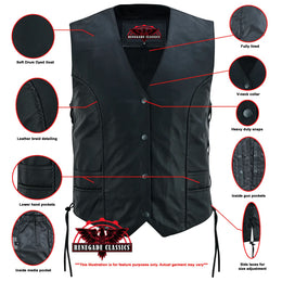 Ovanna Women's leather motorcycle vest