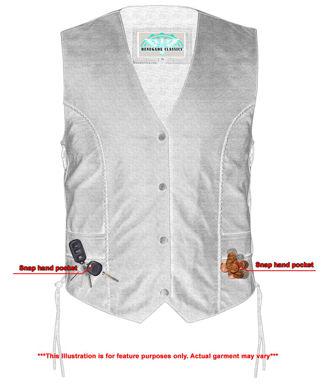 Ovanna Women's leather motorcycle vest
