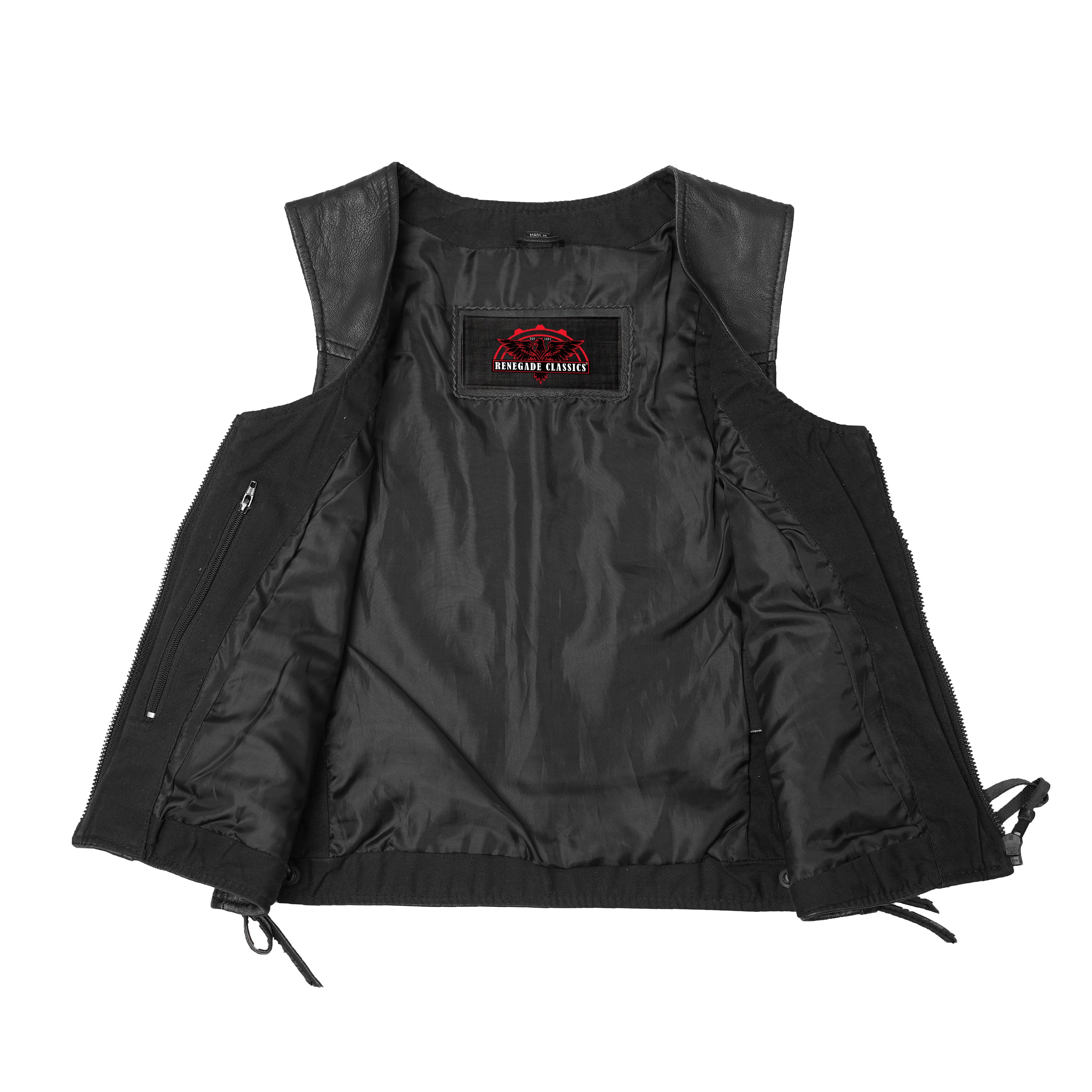 Biker Mommy Women's leather motorcycle vest - Black
