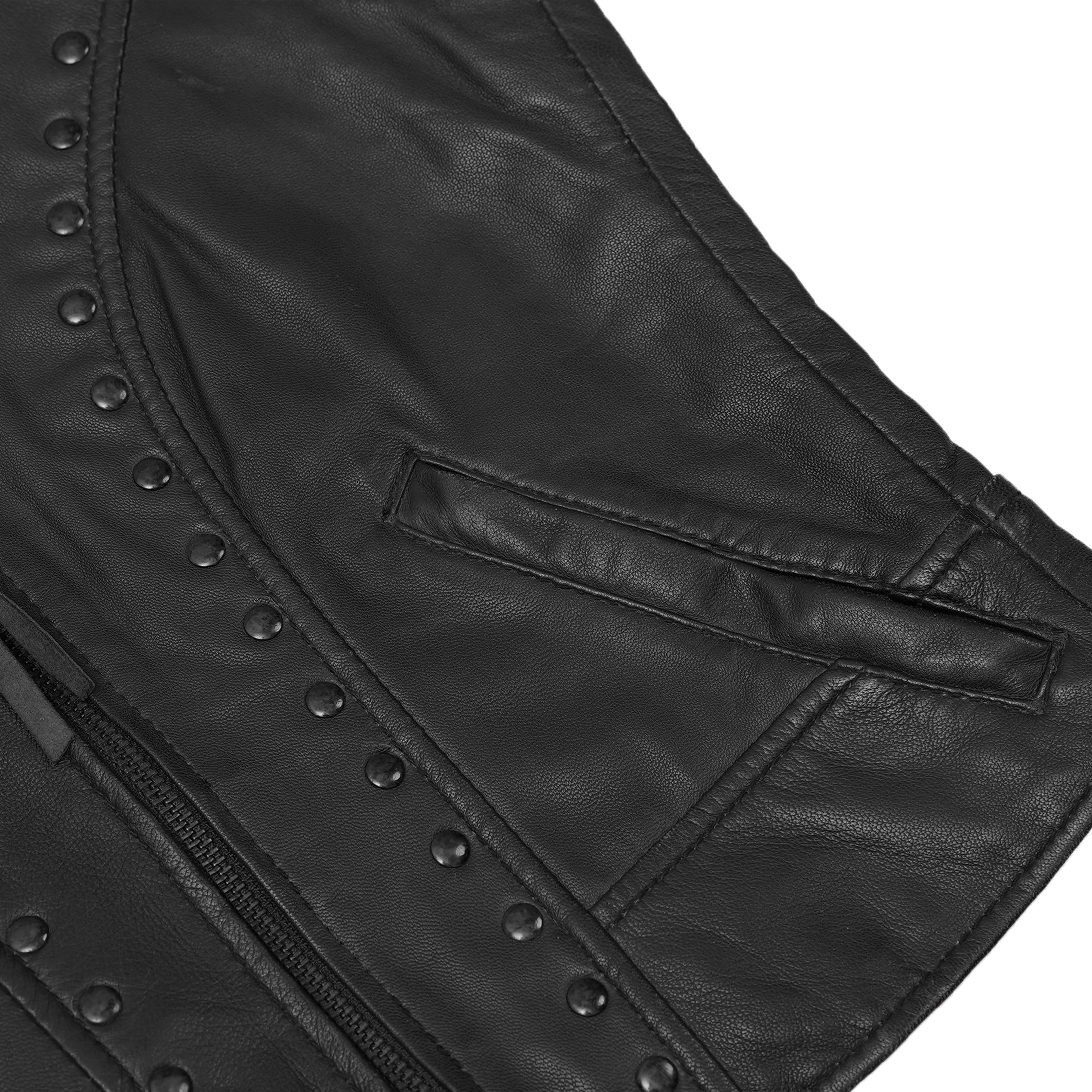 Biker Mommy Women's leather motorcycle vest - Black