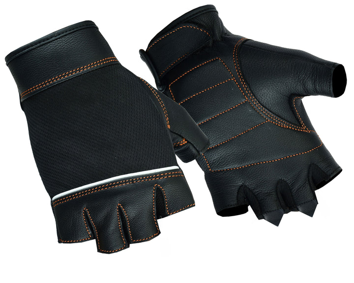 DS Women's Fingerless Glove with Orange Stitching Details