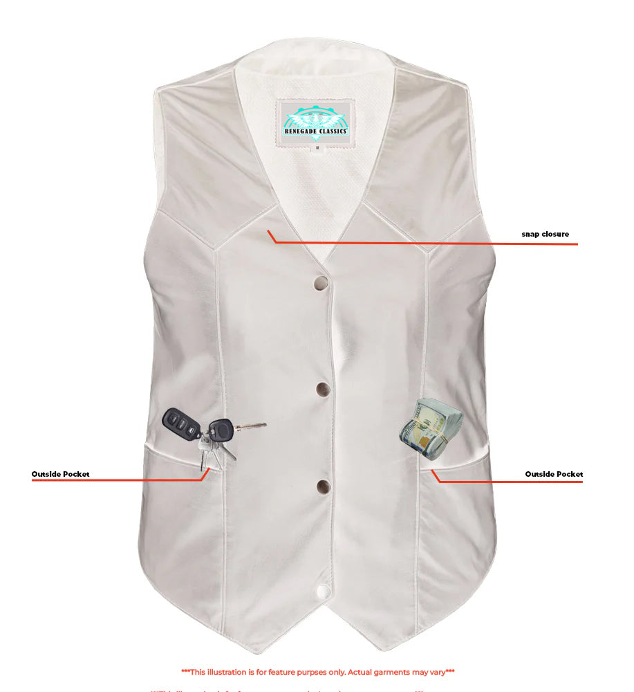 Volto Women's leather motorcycle vest