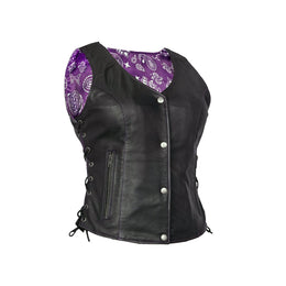 Calypsa Women's leather motorcycle vest