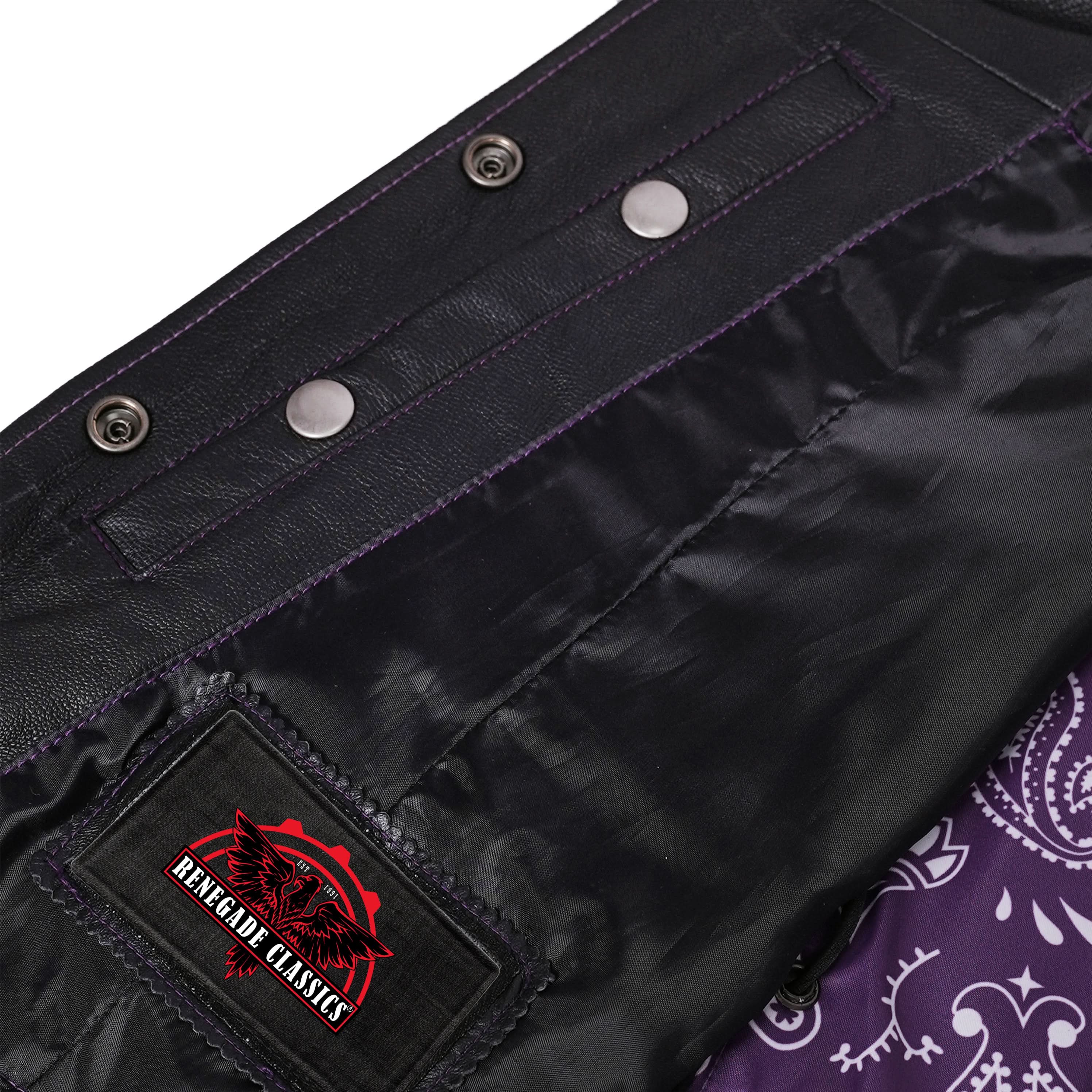 Calypsa Women's leather motorcycle vest