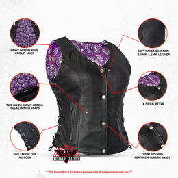 Calypsa Women's leather motorcycle vest