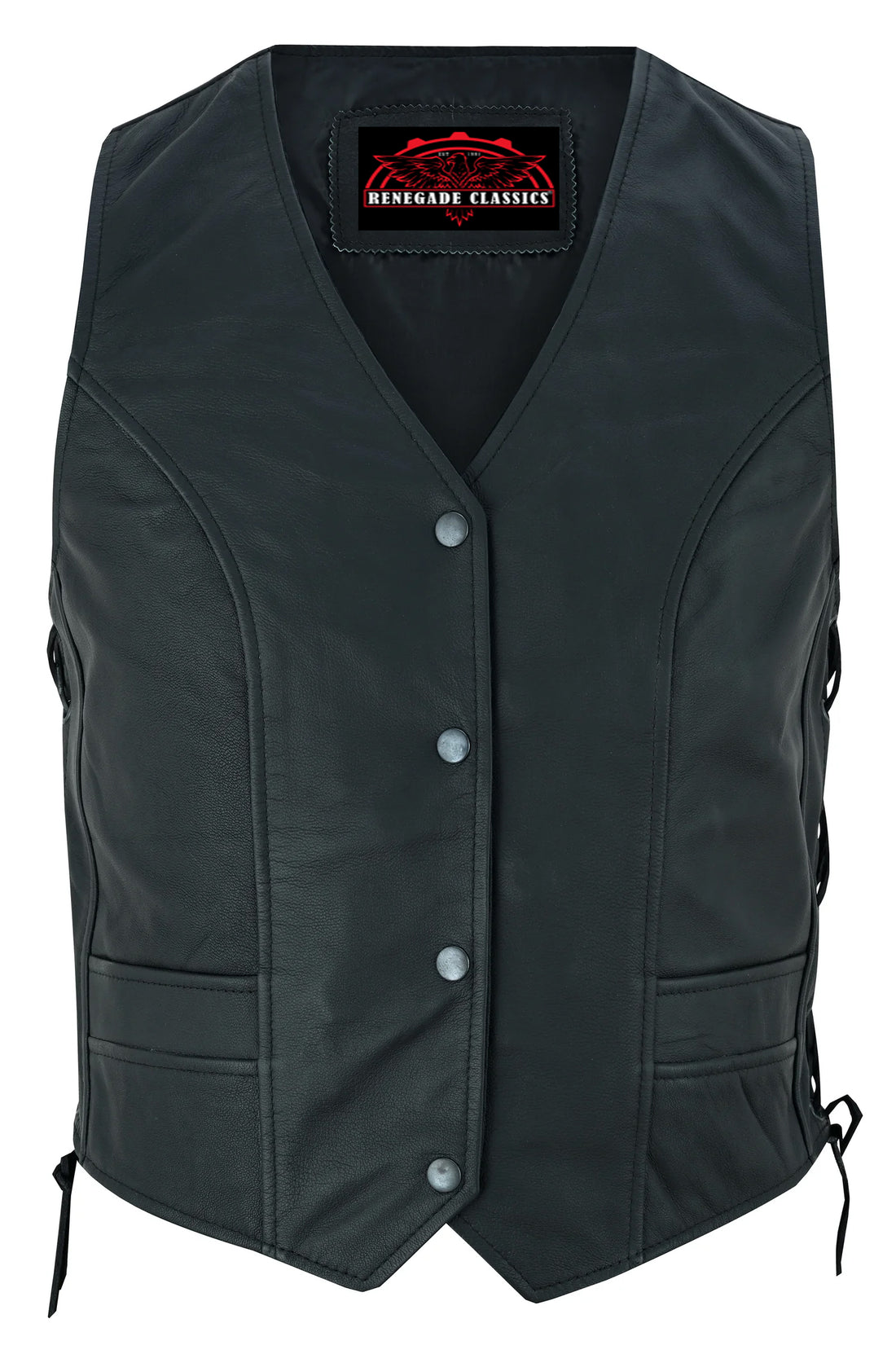 WooGirl Women's  leather biker vest