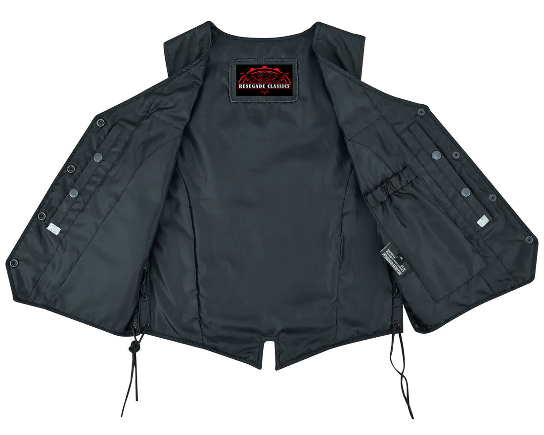 WooGirl Women's  leather biker vest