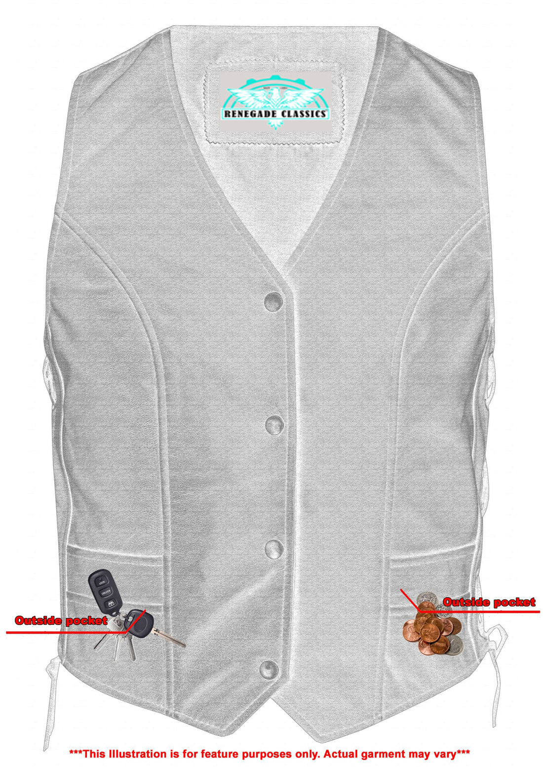 WooGirl Women's  leather biker vest