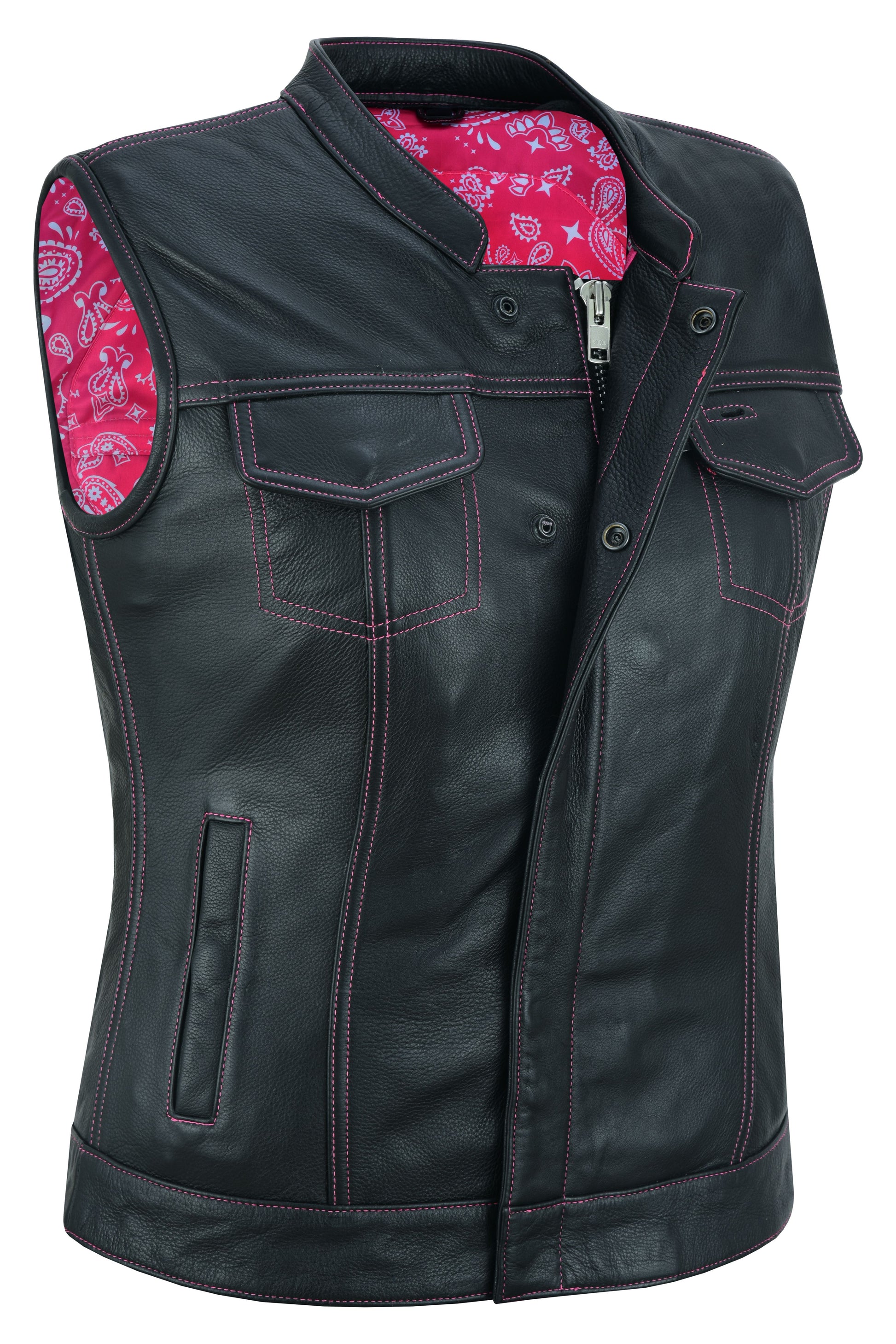 Lunula Women's leather motorcycle vest Women's Leather Vests Renegade Classics